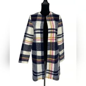 Rachel Zoe Plaid Cape - Navy, White, Pink